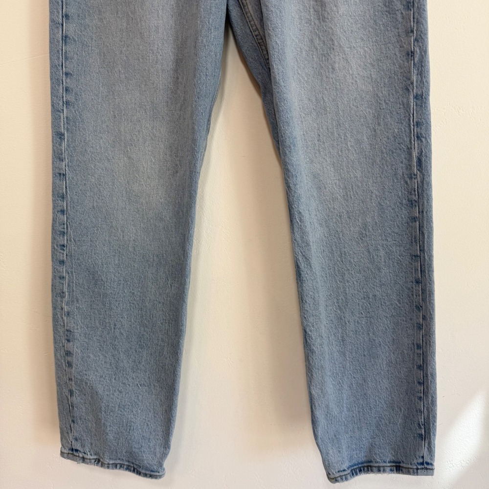 Abercrombie & Fitch Dad High Rise Jeans Curve Love 28 6 Light Wash Criss Cross - Picture 3 of 13